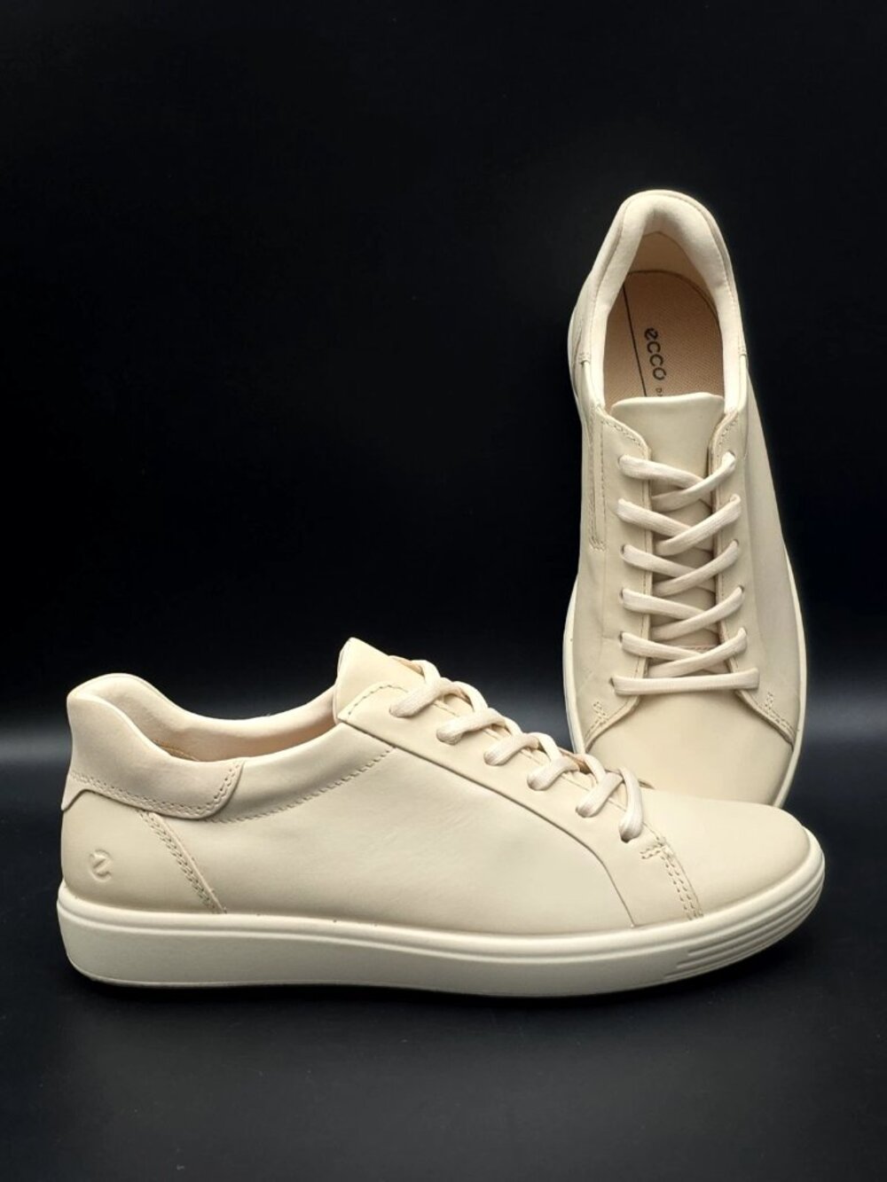 ECCO Soft 7 Easy Slip Limestone Leather Sneakers Women's Size 9-9.5 New